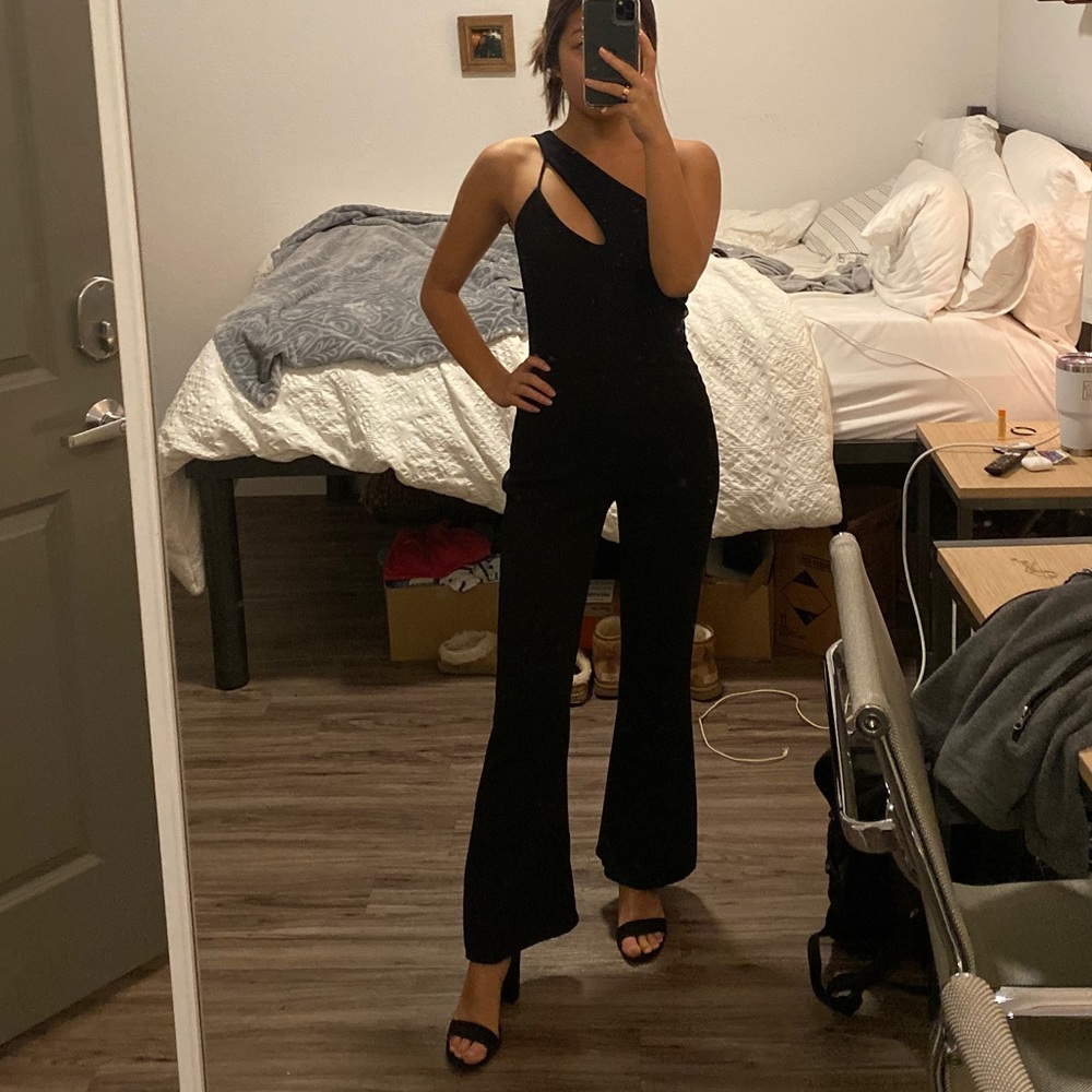 Black cut out asymmetrical jumpsuit from nasty gal